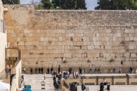 the Western Wall of the Temple Mount, where Rabi Judah HaLevi was trampled to death, acording to the tradition.  Photo: Eliyahu Yanai
